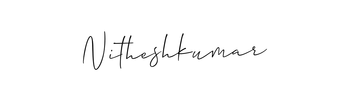 Nitheshkumar stylish signature style. Best Handwritten Sign (Allison_Script) for my name. Handwritten Signature Collection Ideas for my name Nitheshkumar. Nitheshkumar signature style 2 images and pictures png