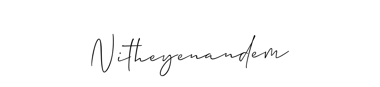 This is the best signature style for the Nitheyenandem name. Also you like these signature font (Allison_Script). Mix name signature. Nitheyenandem signature style 2 images and pictures png