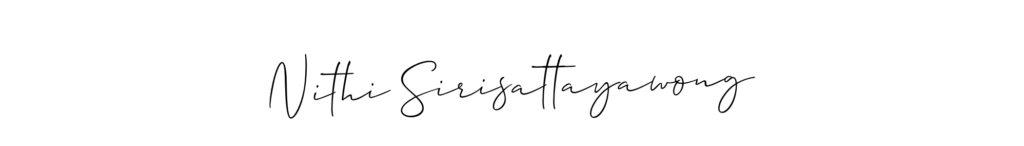 How to make Nithi Sirisattayawong signature? Allison_Script is a professional autograph style. Create handwritten signature for Nithi Sirisattayawong name. Nithi Sirisattayawong signature style 2 images and pictures png