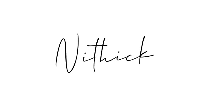 Make a beautiful signature design for name Nithick. With this signature (Allison_Script) style, you can create a handwritten signature for free. Nithick signature style 2 images and pictures png