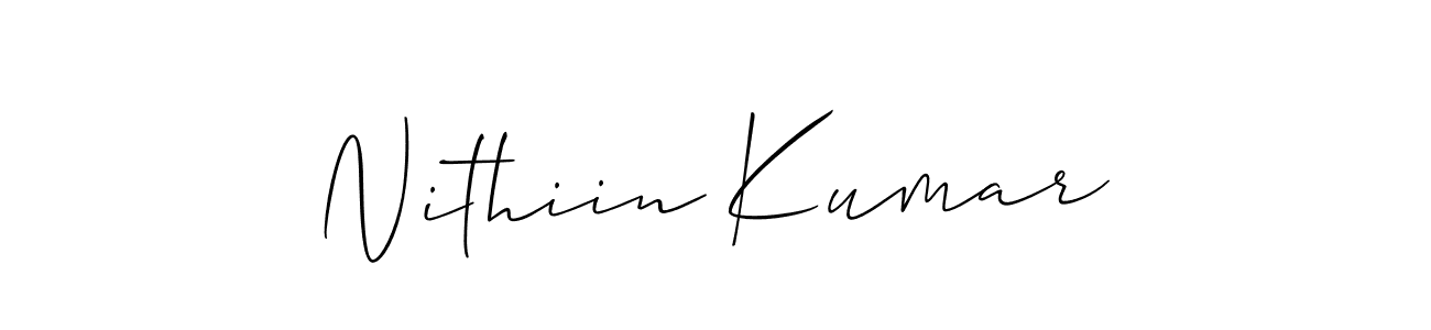 How to make Nithiin Kumar name signature. Use Allison_Script style for creating short signs online. This is the latest handwritten sign. Nithiin Kumar signature style 2 images and pictures png