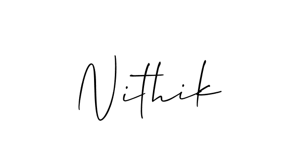 Allison_Script is a professional signature style that is perfect for those who want to add a touch of class to their signature. It is also a great choice for those who want to make their signature more unique. Get Nithik name to fancy signature for free. Nithik signature style 2 images and pictures png