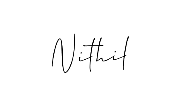 Use a signature maker to create a handwritten signature online. With this signature software, you can design (Allison_Script) your own signature for name Nithil. Nithil signature style 2 images and pictures png