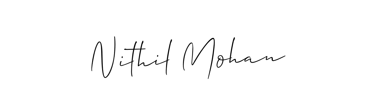 Also we have Nithil Mohan name is the best signature style. Create professional handwritten signature collection using Allison_Script autograph style. Nithil Mohan signature style 2 images and pictures png