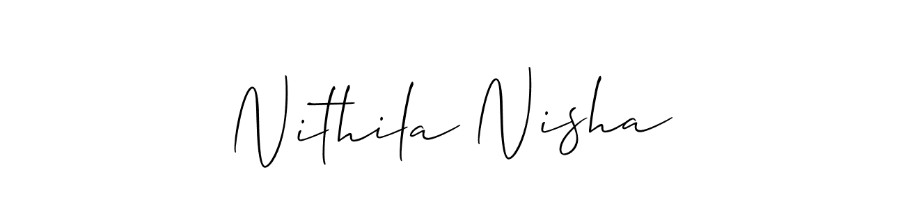 How to make Nithila Nisha signature? Allison_Script is a professional autograph style. Create handwritten signature for Nithila Nisha name. Nithila Nisha signature style 2 images and pictures png