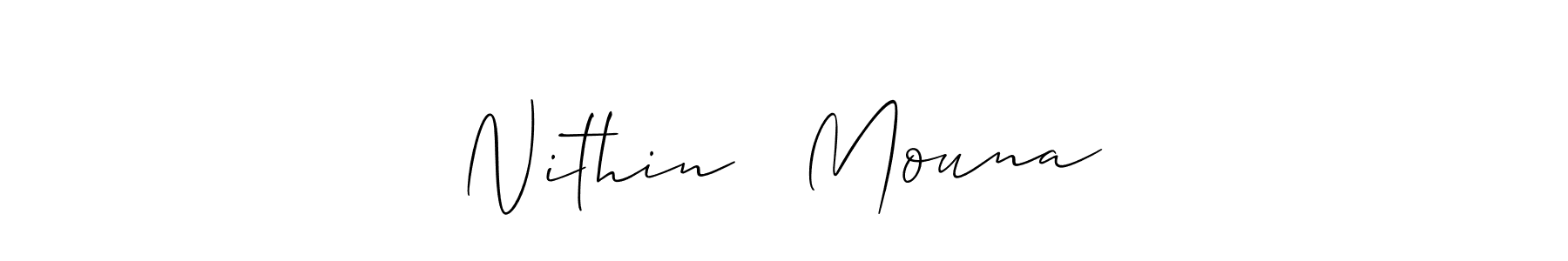 Here are the top 10 professional signature styles for the name Nithin❤️ Mouna. These are the best autograph styles you can use for your name. Nithin❤️ Mouna signature style 2 images and pictures png