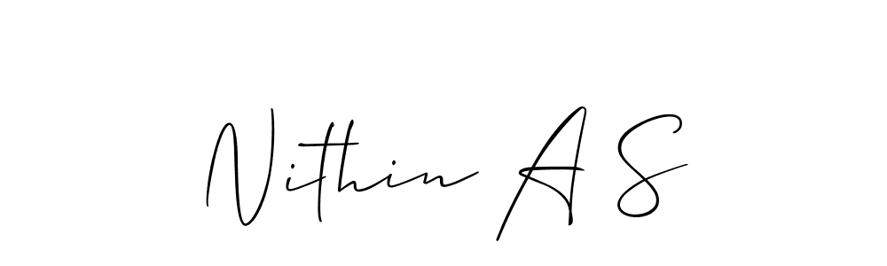 Nithin A S stylish signature style. Best Handwritten Sign (Allison_Script) for my name. Handwritten Signature Collection Ideas for my name Nithin A S. Nithin A S signature style 2 images and pictures png