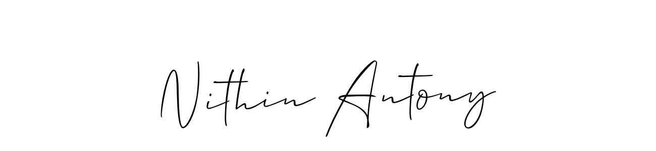 It looks lik you need a new signature style for name Nithin Antony. Design unique handwritten (Allison_Script) signature with our free signature maker in just a few clicks. Nithin Antony signature style 2 images and pictures png