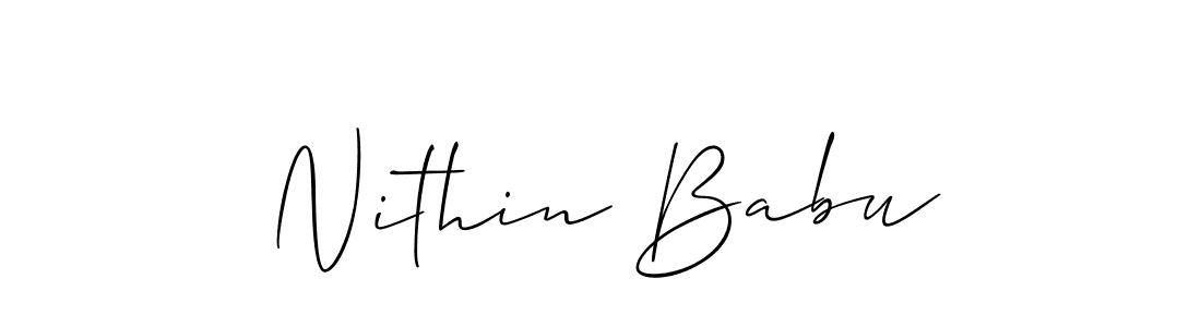 How to make Nithin Babu name signature. Use Allison_Script style for creating short signs online. This is the latest handwritten sign. Nithin Babu signature style 2 images and pictures png