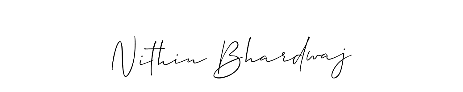 Allison_Script is a professional signature style that is perfect for those who want to add a touch of class to their signature. It is also a great choice for those who want to make their signature more unique. Get Nithin Bhardwaj name to fancy signature for free. Nithin Bhardwaj signature style 2 images and pictures png