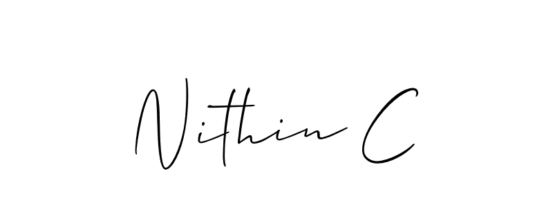 You can use this online signature creator to create a handwritten signature for the name Nithin C. This is the best online autograph maker. Nithin C signature style 2 images and pictures png