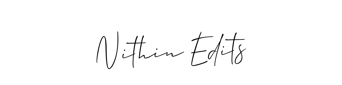 Create a beautiful signature design for name Nithin Edits. With this signature (Allison_Script) fonts, you can make a handwritten signature for free. Nithin Edits signature style 2 images and pictures png