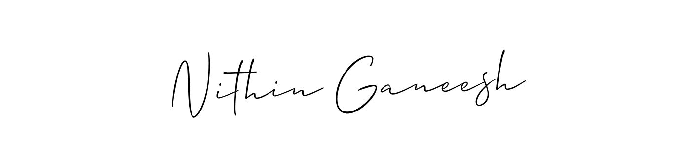 How to Draw Nithin Ganeesh signature style? Allison_Script is a latest design signature styles for name Nithin Ganeesh. Nithin Ganeesh signature style 2 images and pictures png