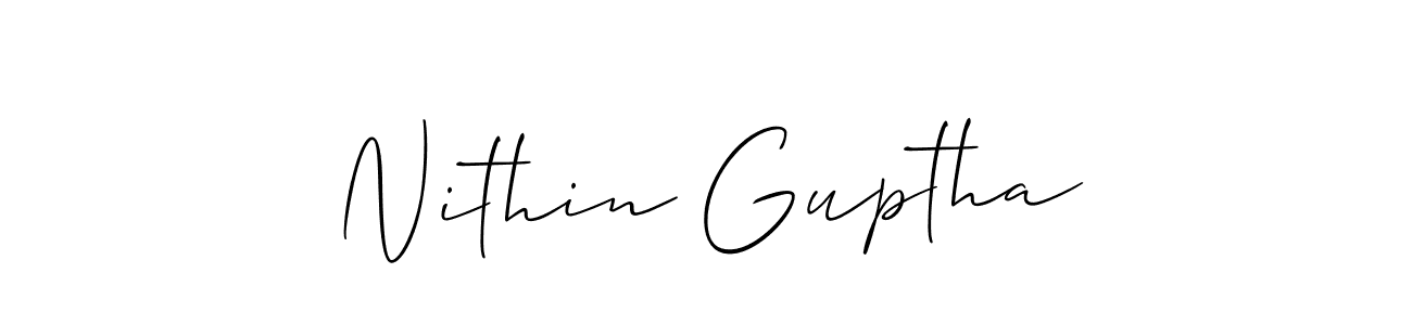 Best and Professional Signature Style for Nithin Guptha. Allison_Script Best Signature Style Collection. Nithin Guptha signature style 2 images and pictures png