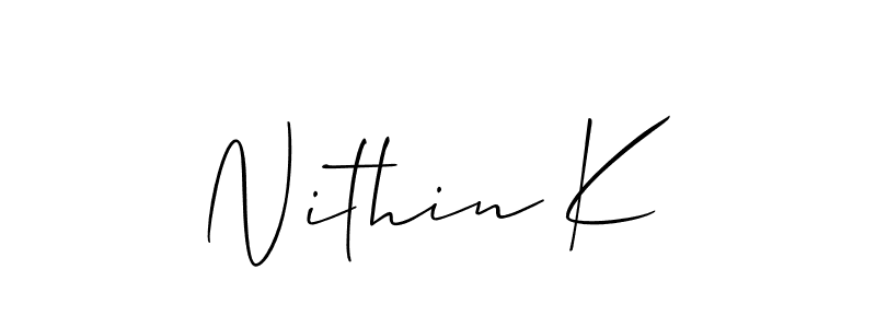 Design your own signature with our free online signature maker. With this signature software, you can create a handwritten (Allison_Script) signature for name Nithin K. Nithin K signature style 2 images and pictures png