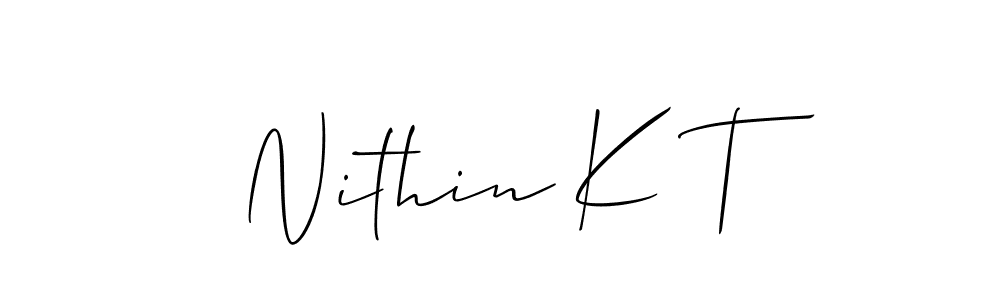 Best and Professional Signature Style for Nithin K T. Allison_Script Best Signature Style Collection. Nithin K T signature style 2 images and pictures png