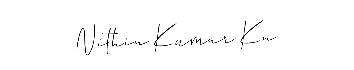 Create a beautiful signature design for name Nithin Kumar Kn. With this signature (Allison_Script) fonts, you can make a handwritten signature for free. Nithin Kumar Kn signature style 2 images and pictures png