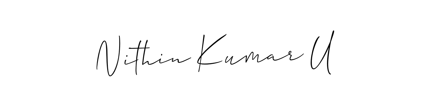 Here are the top 10 professional signature styles for the name Nithin Kumar U. These are the best autograph styles you can use for your name. Nithin Kumar U signature style 2 images and pictures png