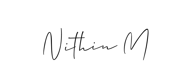 How to make Nithin M signature? Allison_Script is a professional autograph style. Create handwritten signature for Nithin M name. Nithin M signature style 2 images and pictures png