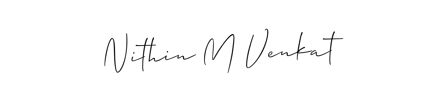 Also You can easily find your signature by using the search form. We will create Nithin M Venkat name handwritten signature images for you free of cost using Allison_Script sign style. Nithin M Venkat signature style 2 images and pictures png