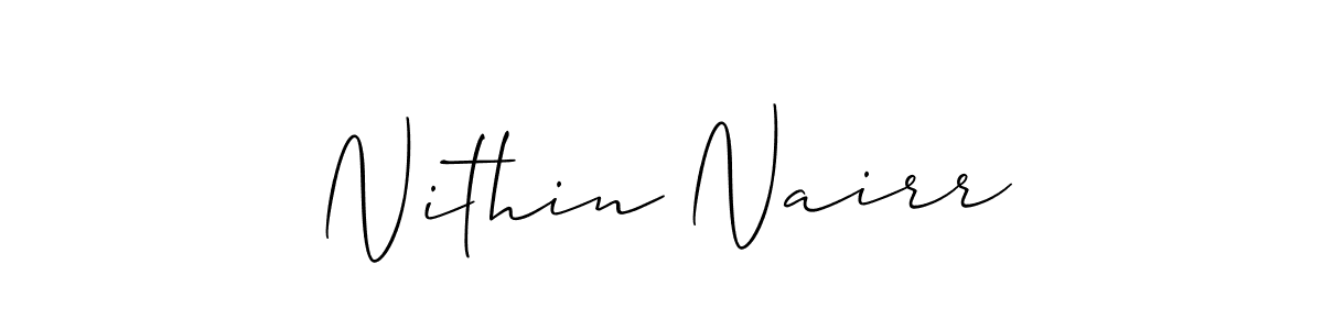 Make a beautiful signature design for name Nithin Nairr. With this signature (Allison_Script) style, you can create a handwritten signature for free. Nithin Nairr signature style 2 images and pictures png