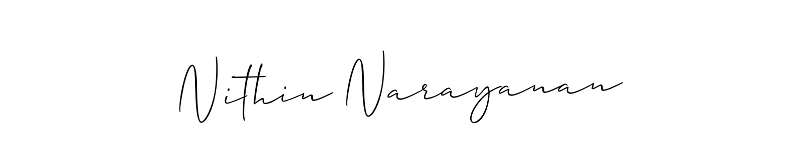 Nithin Narayanan stylish signature style. Best Handwritten Sign (Allison_Script) for my name. Handwritten Signature Collection Ideas for my name Nithin Narayanan. Nithin Narayanan signature style 2 images and pictures png