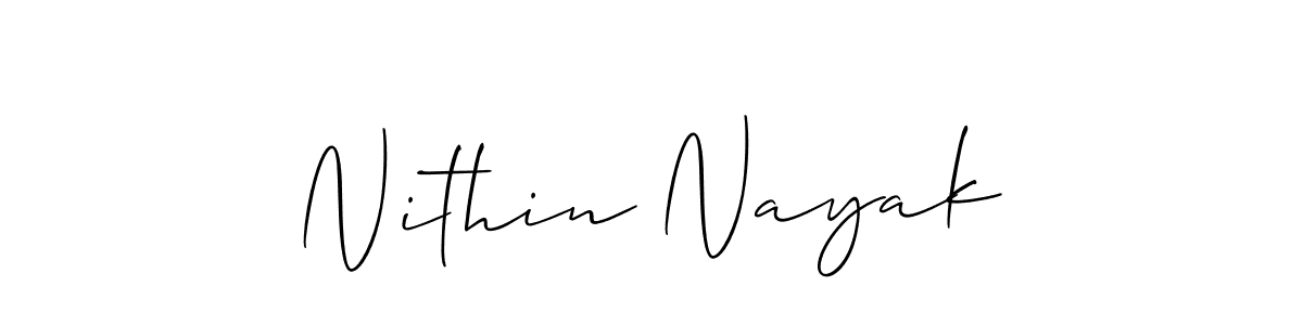 Use a signature maker to create a handwritten signature online. With this signature software, you can design (Allison_Script) your own signature for name Nithin Nayak. Nithin Nayak signature style 2 images and pictures png