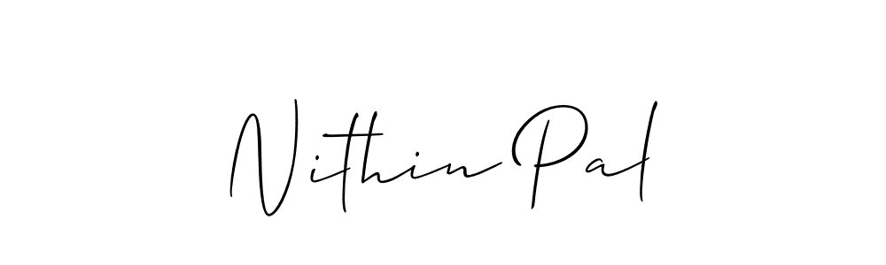 Make a beautiful signature design for name Nithin Pal. With this signature (Allison_Script) style, you can create a handwritten signature for free. Nithin Pal signature style 2 images and pictures png