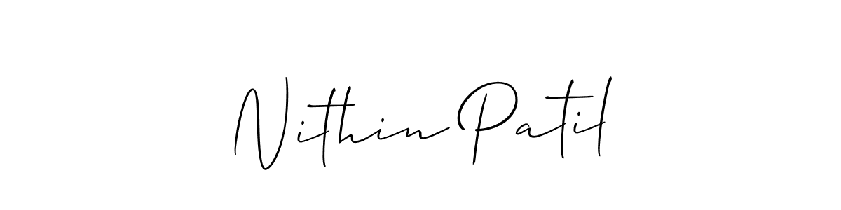 You should practise on your own different ways (Allison_Script) to write your name (Nithin Patil) in signature. don't let someone else do it for you. Nithin Patil signature style 2 images and pictures png