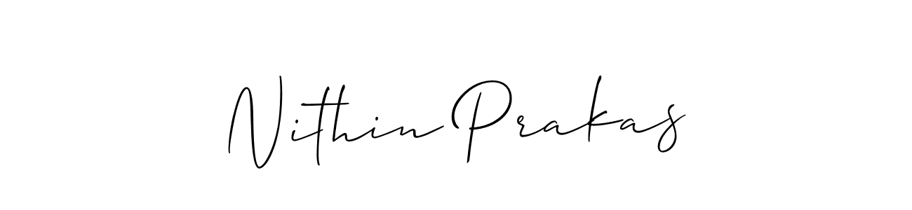Also You can easily find your signature by using the search form. We will create Nithin Prakas name handwritten signature images for you free of cost using Allison_Script sign style. Nithin Prakas signature style 2 images and pictures png