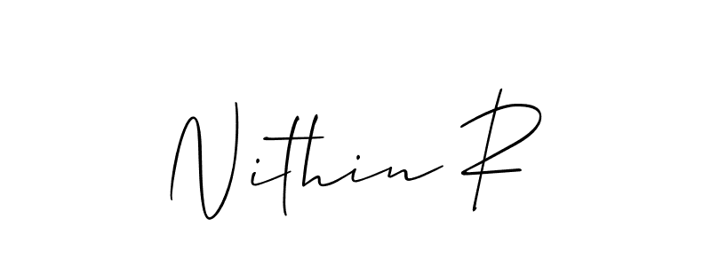 Design your own signature with our free online signature maker. With this signature software, you can create a handwritten (Allison_Script) signature for name Nithin R. Nithin R signature style 2 images and pictures png