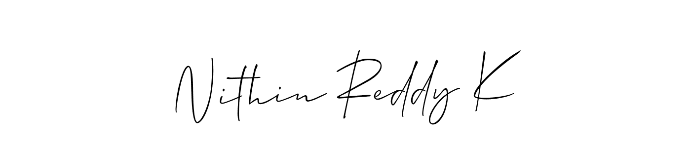 Similarly Allison_Script is the best handwritten signature design. Signature creator online .You can use it as an online autograph creator for name Nithin Reddy K. Nithin Reddy K signature style 2 images and pictures png