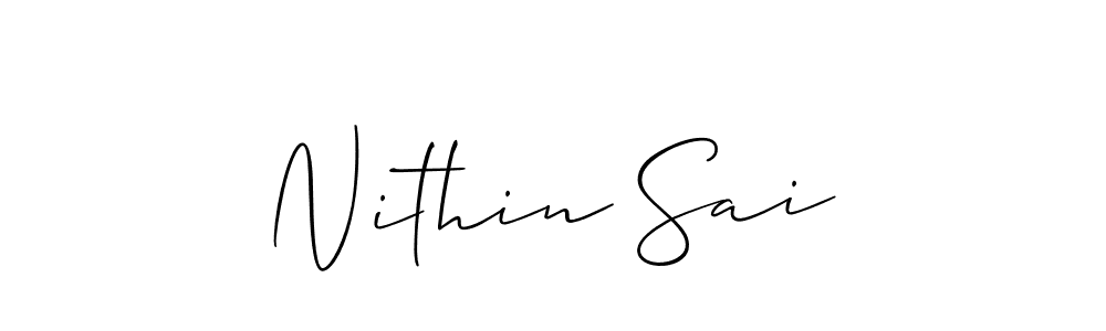 Make a short Nithin Sai signature style. Manage your documents anywhere anytime using Allison_Script. Create and add eSignatures, submit forms, share and send files easily. Nithin Sai signature style 2 images and pictures png