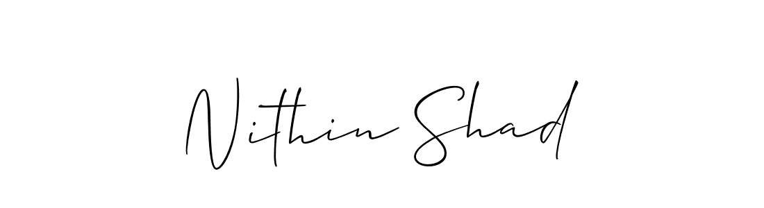 How to make Nithin Shad name signature. Use Allison_Script style for creating short signs online. This is the latest handwritten sign. Nithin Shad signature style 2 images and pictures png