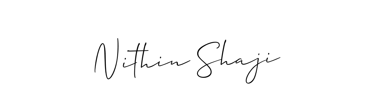 Also we have Nithin Shaji name is the best signature style. Create professional handwritten signature collection using Allison_Script autograph style. Nithin Shaji signature style 2 images and pictures png