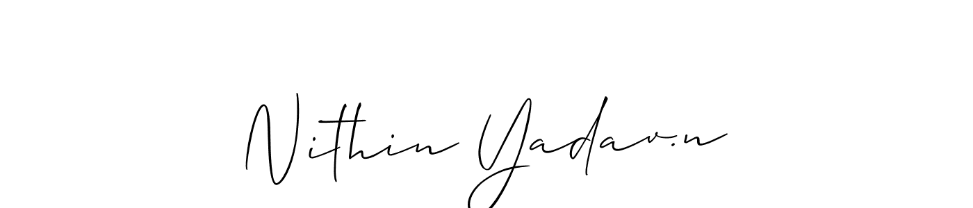 This is the best signature style for the Nithin Yadav.n name. Also you like these signature font (Allison_Script). Mix name signature. Nithin Yadav.n signature style 2 images and pictures png