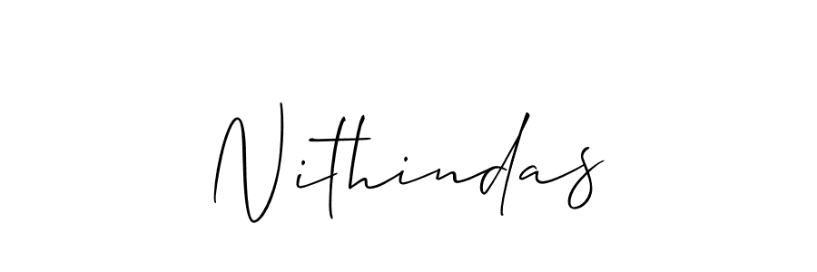 The best way (Allison_Script) to make a short signature is to pick only two or three words in your name. The name Nithindas include a total of six letters. For converting this name. Nithindas signature style 2 images and pictures png