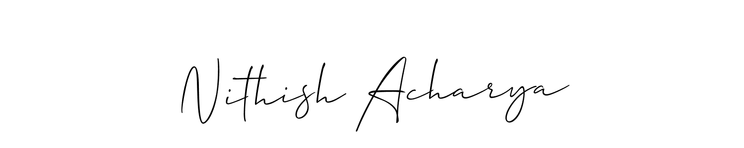 Nithish Acharya stylish signature style. Best Handwritten Sign (Allison_Script) for my name. Handwritten Signature Collection Ideas for my name Nithish Acharya. Nithish Acharya signature style 2 images and pictures png