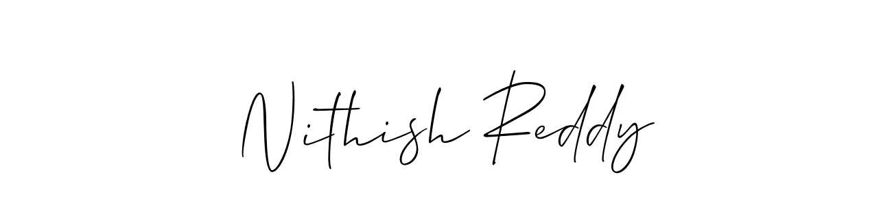 Also we have Nithish Reddy name is the best signature style. Create professional handwritten signature collection using Allison_Script autograph style. Nithish Reddy signature style 2 images and pictures png