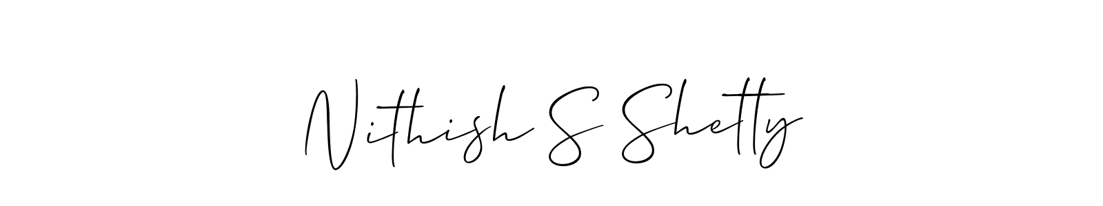 Allison_Script is a professional signature style that is perfect for those who want to add a touch of class to their signature. It is also a great choice for those who want to make their signature more unique. Get Nithish S Shetty name to fancy signature for free. Nithish S Shetty signature style 2 images and pictures png