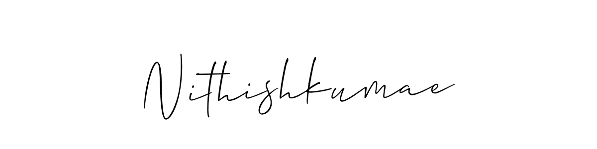 You should practise on your own different ways (Allison_Script) to write your name (Nithishkumae) in signature. don't let someone else do it for you. Nithishkumae signature style 2 images and pictures png