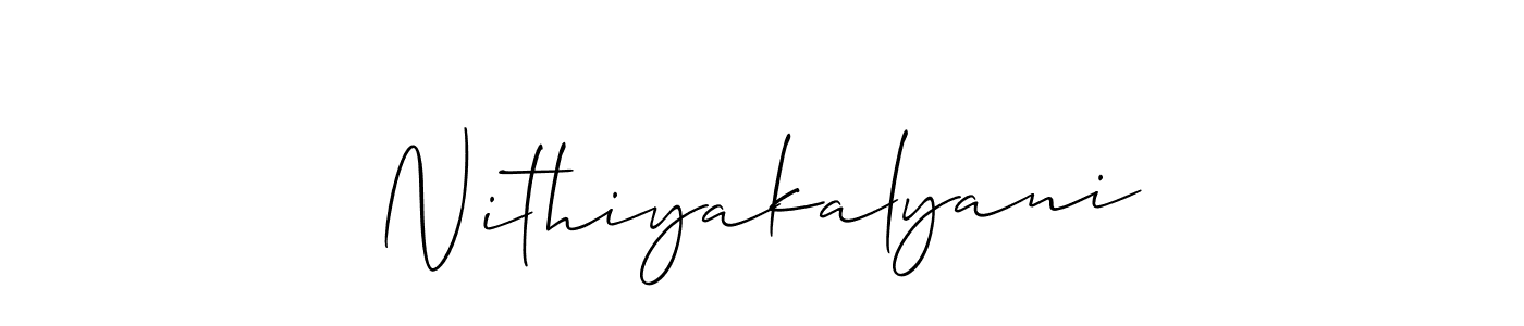 How to Draw Nithiyakalyani signature style? Allison_Script is a latest design signature styles for name Nithiyakalyani. Nithiyakalyani signature style 2 images and pictures png