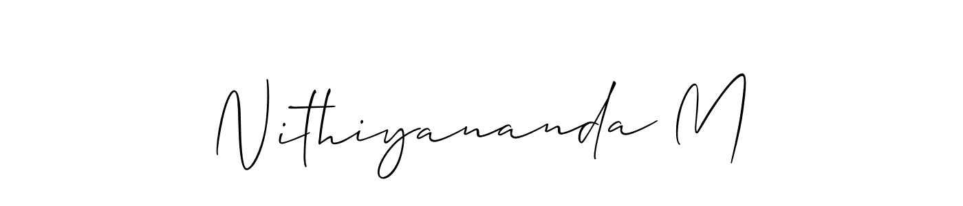 This is the best signature style for the Nithiyananda M name. Also you like these signature font (Allison_Script). Mix name signature. Nithiyananda M signature style 2 images and pictures png