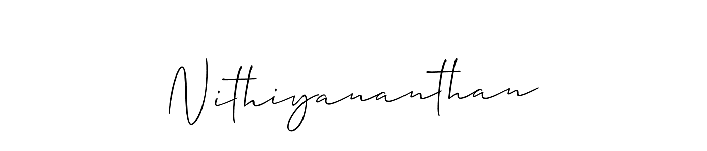The best way (Allison_Script) to make a short signature is to pick only two or three words in your name. The name Nithiyananthan include a total of six letters. For converting this name. Nithiyananthan signature style 2 images and pictures png