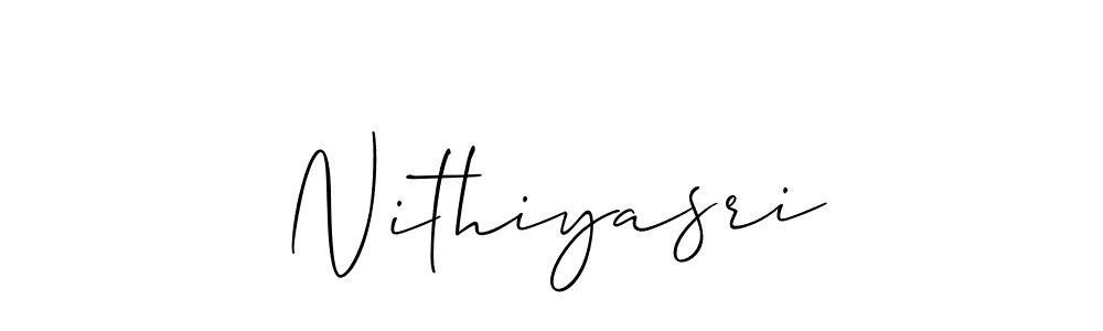 The best way (Allison_Script) to make a short signature is to pick only two or three words in your name. The name Nithiyasri include a total of six letters. For converting this name. Nithiyasri signature style 2 images and pictures png