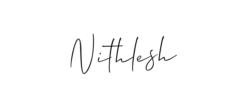 How to make Nithlesh signature? Allison_Script is a professional autograph style. Create handwritten signature for Nithlesh name. Nithlesh signature style 2 images and pictures png