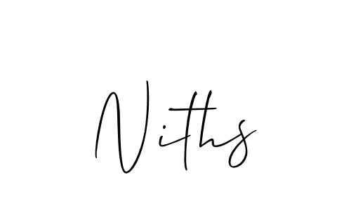 if you are searching for the best signature style for your name Niths. so please give up your signature search. here we have designed multiple signature styles  using Allison_Script. Niths signature style 2 images and pictures png