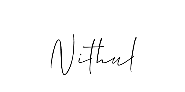 Nithul stylish signature style. Best Handwritten Sign (Allison_Script) for my name. Handwritten Signature Collection Ideas for my name Nithul. Nithul signature style 2 images and pictures png