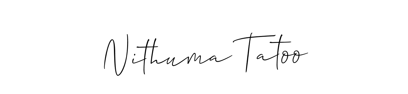 Use a signature maker to create a handwritten signature online. With this signature software, you can design (Allison_Script) your own signature for name Nithuma Tatoo. Nithuma Tatoo signature style 2 images and pictures png