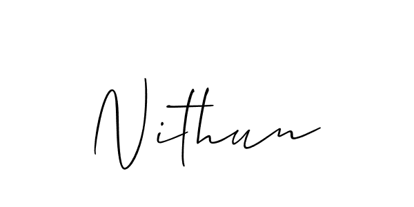 Allison_Script is a professional signature style that is perfect for those who want to add a touch of class to their signature. It is also a great choice for those who want to make their signature more unique. Get Nithun name to fancy signature for free. Nithun signature style 2 images and pictures png